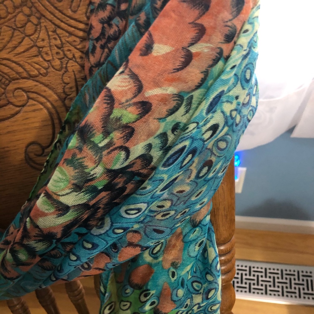 Peacock dress scarf